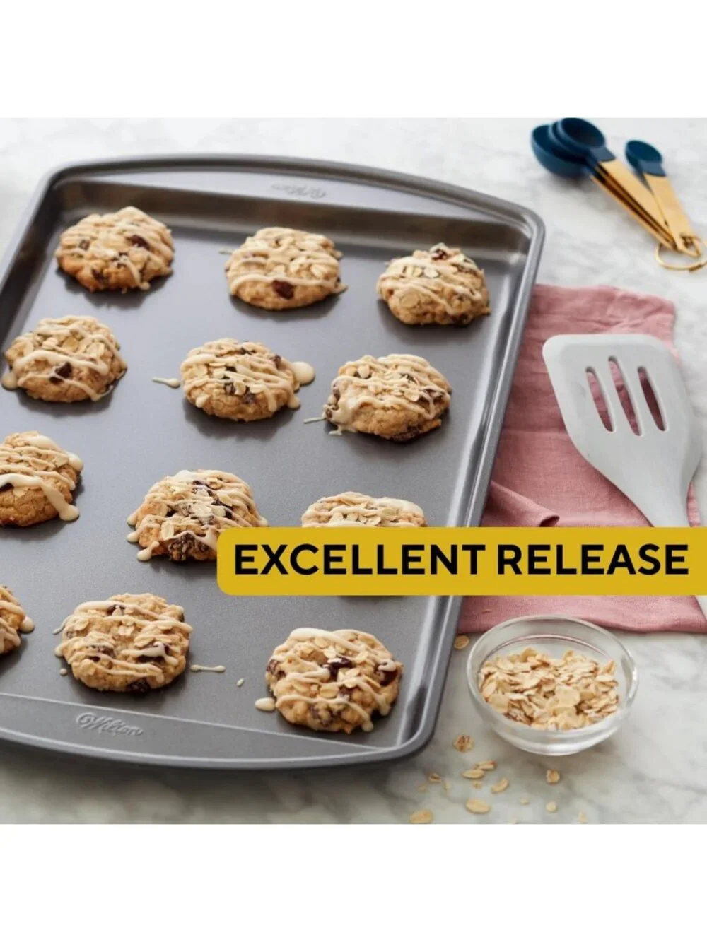 Nonstick Cookie Baking Sheets Set - Scratch-Resistant, Dishwasher Safe, 2-Piece